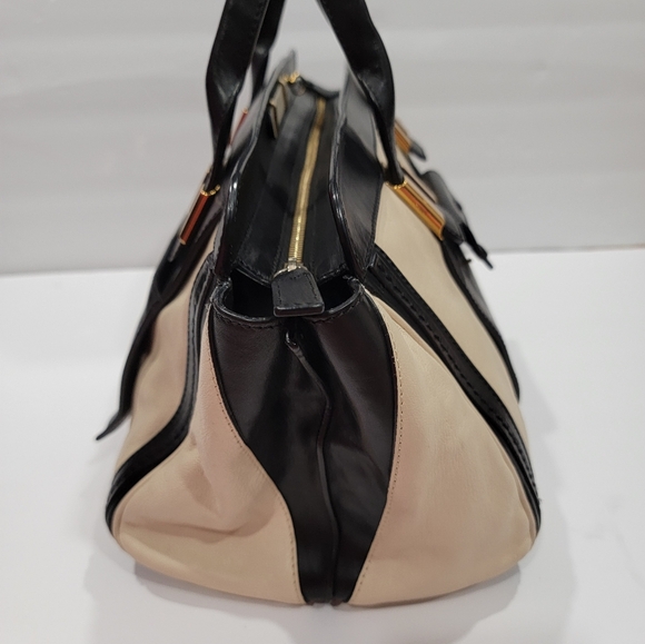 Chloe Alison Large Leather Bag, Cream/Black - Picture 3 of 16